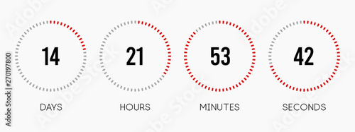 Icon of timer showing what time days hours minutes seconds is left to beginning of certain event vector illustration isolated on white