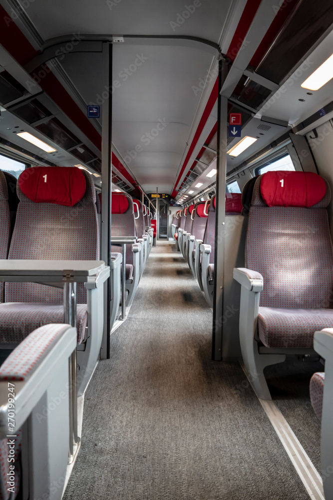 Obraz premium First Class in a Train in Switzerland.