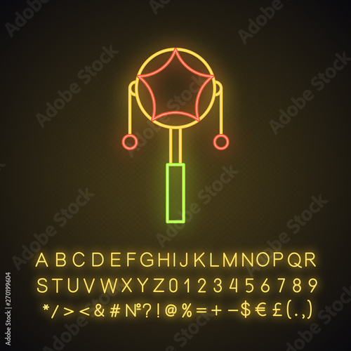 Mexican pellet drum neon light icon