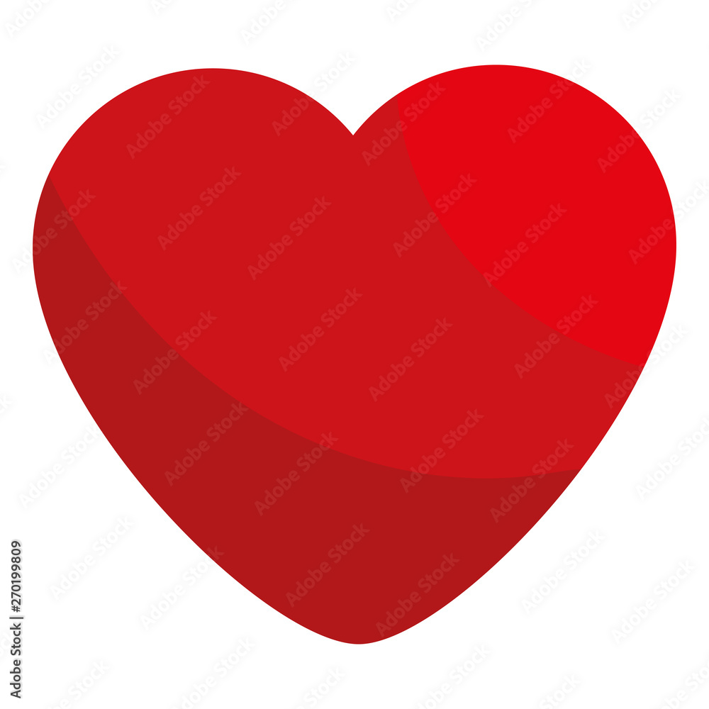 Isolated red heart in cartoon style. Isolated red heart in cartoon style.