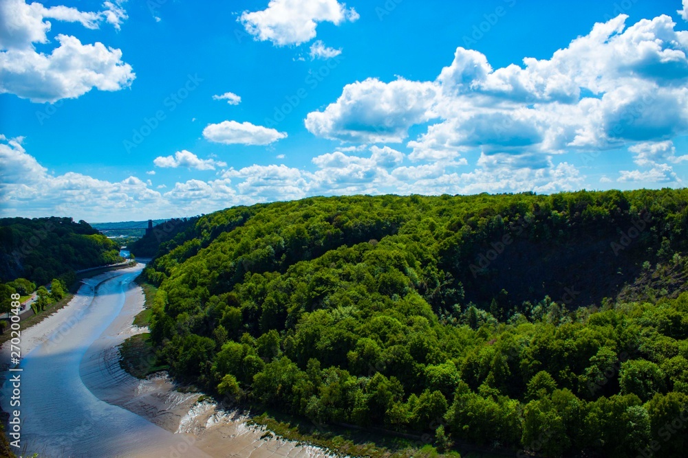 Fototapeta premium Avon gorge looking towards Clifton Suspension Bridge