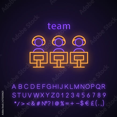 Esports team neon light icon