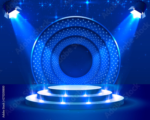 Stage Podium Scene with for Award Ceremony