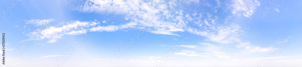Blue cloudy sky at the horizon panoramic view
