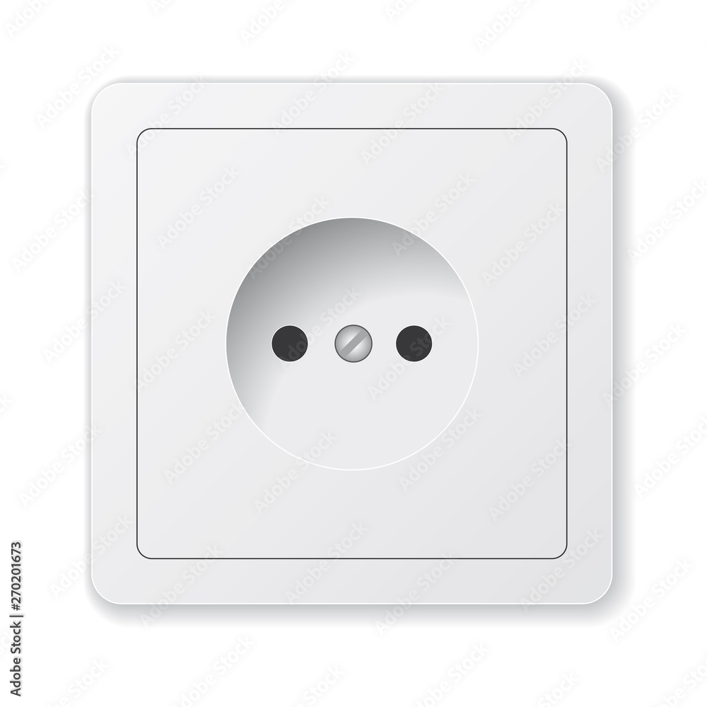 Realistic vector white socket. Isolated on white background. Realistic vector white socket. Isolated on white background.