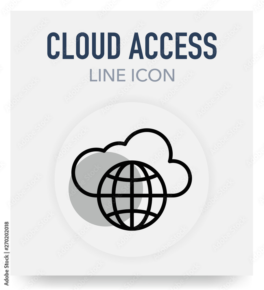 Cloud Access Line Icon Cloud Access Line Icon