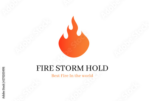 Fire Flame Logo - Red fire flat icons and pictograms isolated on white background for danger concept logo