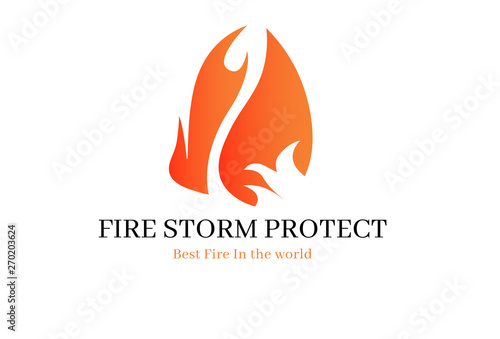 Fire Flame Logo - Red fire flat icons and pictograms isolated on white background for danger concept logo