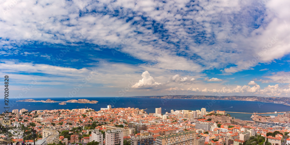 Aerial view of Marseille, South France