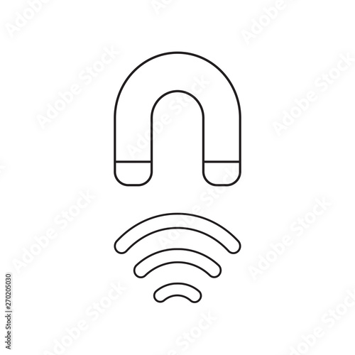 Vector icon concept of attracting magnet.