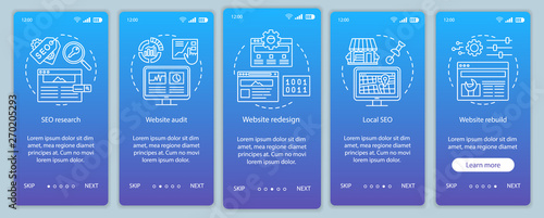 Web consulting onboarding mobile app page screen vector template