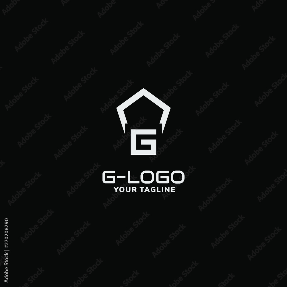 Light Grey Letter G Logo on Black Background Light Grey Letter G Logo on Black Background