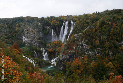 Plitvice Lakes, National Park in Croatia, Europe - Waterfall Veliki slap photo