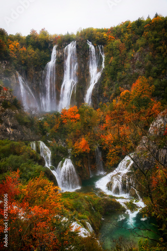 Fototapeta Naklejka Na Ścianę i Meble -  Plitvice Lakes, National Park in Croatia, Europe - Waterfall Veliki slap