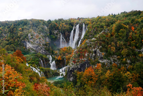 Plitvice Lakes  National Park in Croatia  Europe - Waterfall Veliki slap