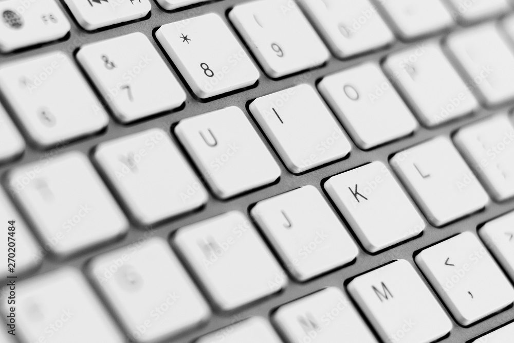 white keyboard of a modern laptop. - close up. white keyboard of a modern laptop. - close up.
