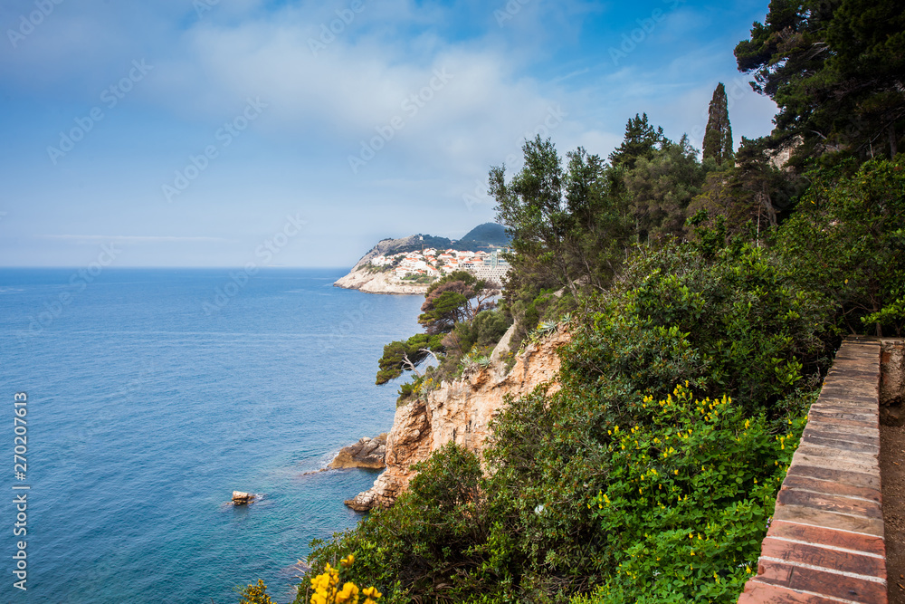 Fototapeta premium Beautiful Dubrovnik coast seen from the Gradac Park