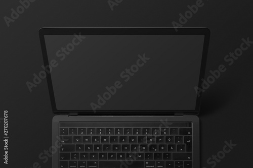 minimalistic black laptop mockup photo