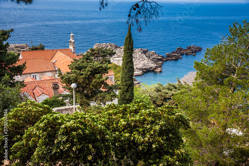 Beautiful Dubrovnik coast seen from the Gradac Park