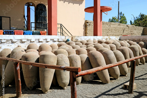 Amphoras Used in the Production of Peruvian Pisco Brandy at the Winery in Ica Region, Peru photo