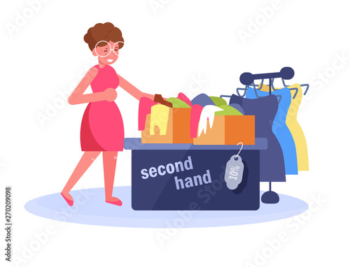 Second hand Vector. Cartoon. Isolated art on white background. Flat