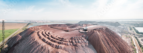 waste heaps, production of potash fertilizers in Soligorsk, shooting from above photo