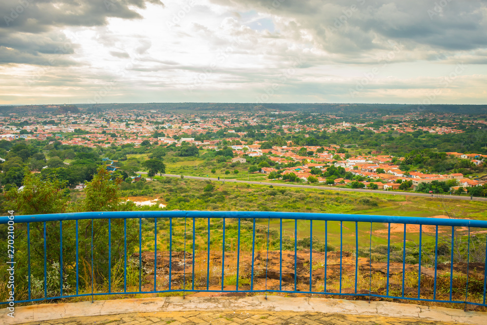 Fototapeta premium A view of Oeiras from the Morro da Cruz viewpoint - Piaui, Brazil
