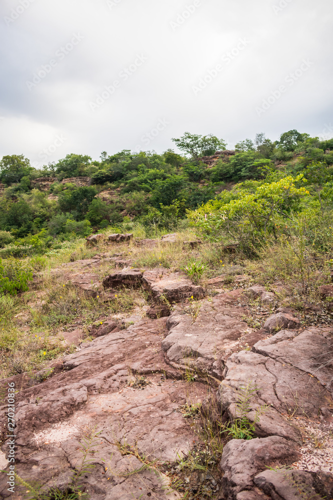 Eroded rocks and soil in the countryside of Oeiras, Piaui (Northeast Brazil)