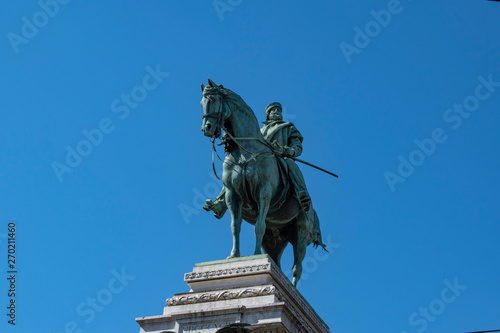 Milan  Italy  Europe  view of the bronze monument to Giuseppe Garibaldi  Italian general and nationalist who contributed to the Italian unification and the creation of the Kingdom of Italy