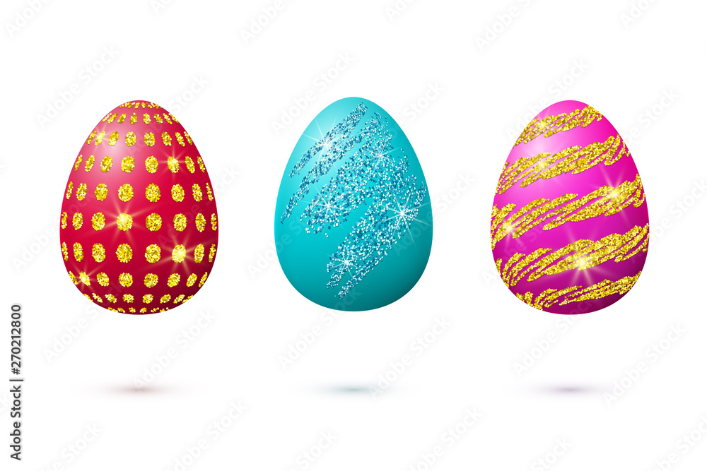 Three glittering easter eggs Three glittering easter eggs