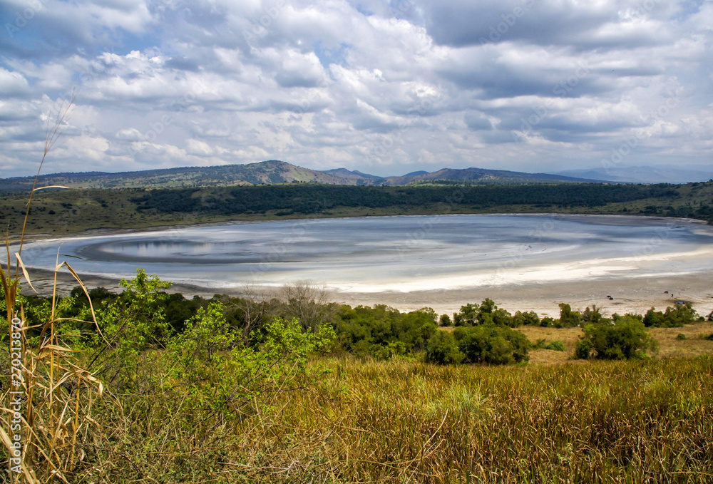 Crater lake in Queen Elizabeth National Park in Uganda 