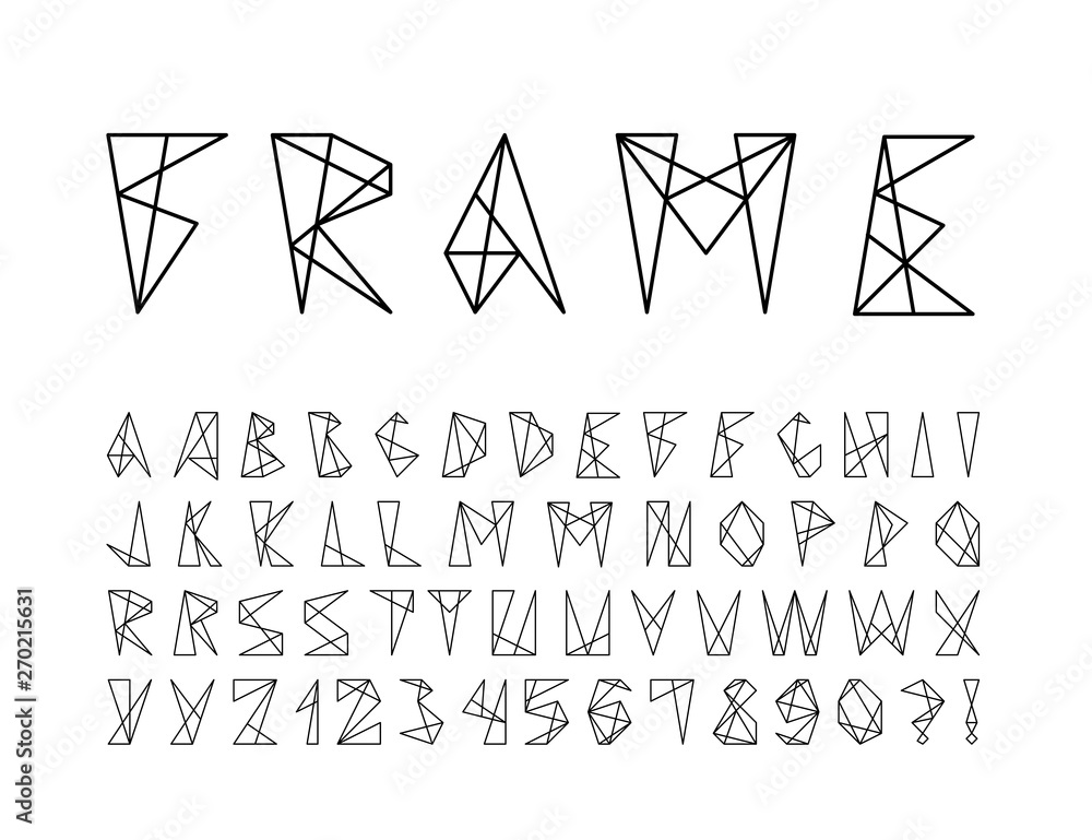 Abstract frame logo font. Minimalist frame alphabet. Abc design ...
