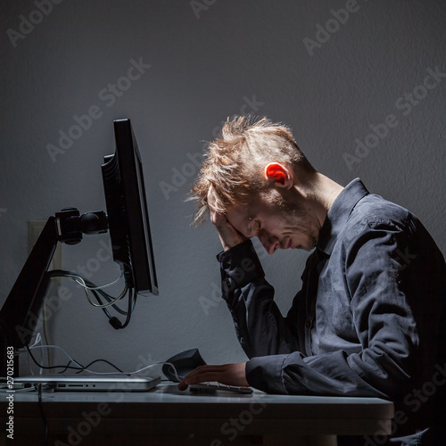 Murais de parede Office Worker resting his Head