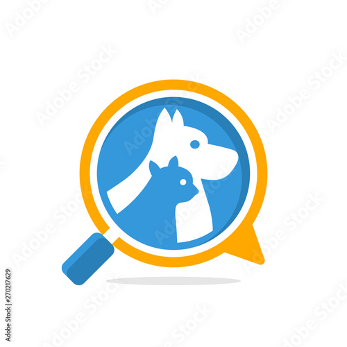 Vector illustration icon with communication and review media, to access information about pets