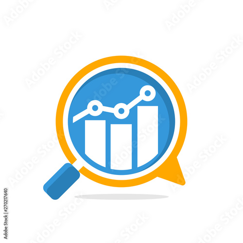 Vector illustration icon with the concept of media consulting and analysis for business development.