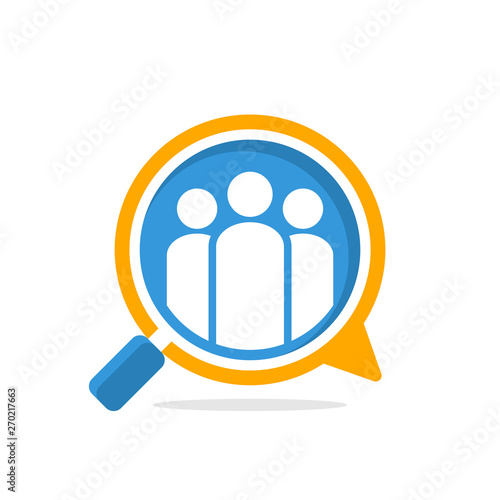 Illustration icon with the concept of analyzing community social networking