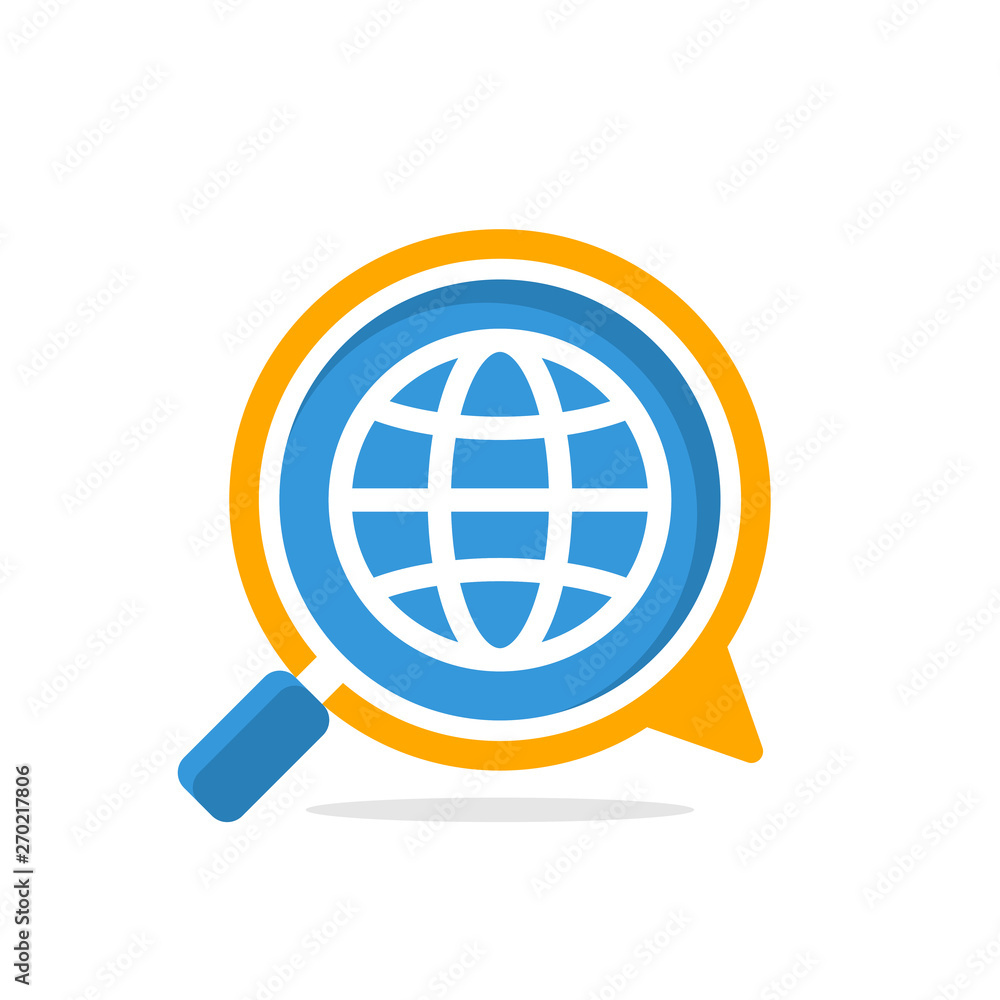 Illustration icon with the concept of global information search Illustration icon with the concept of global information search