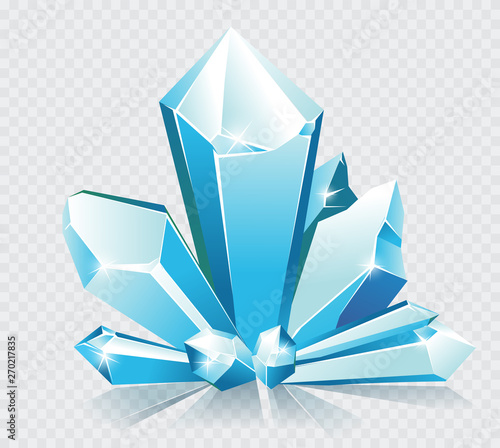 Vector blue ice crystals