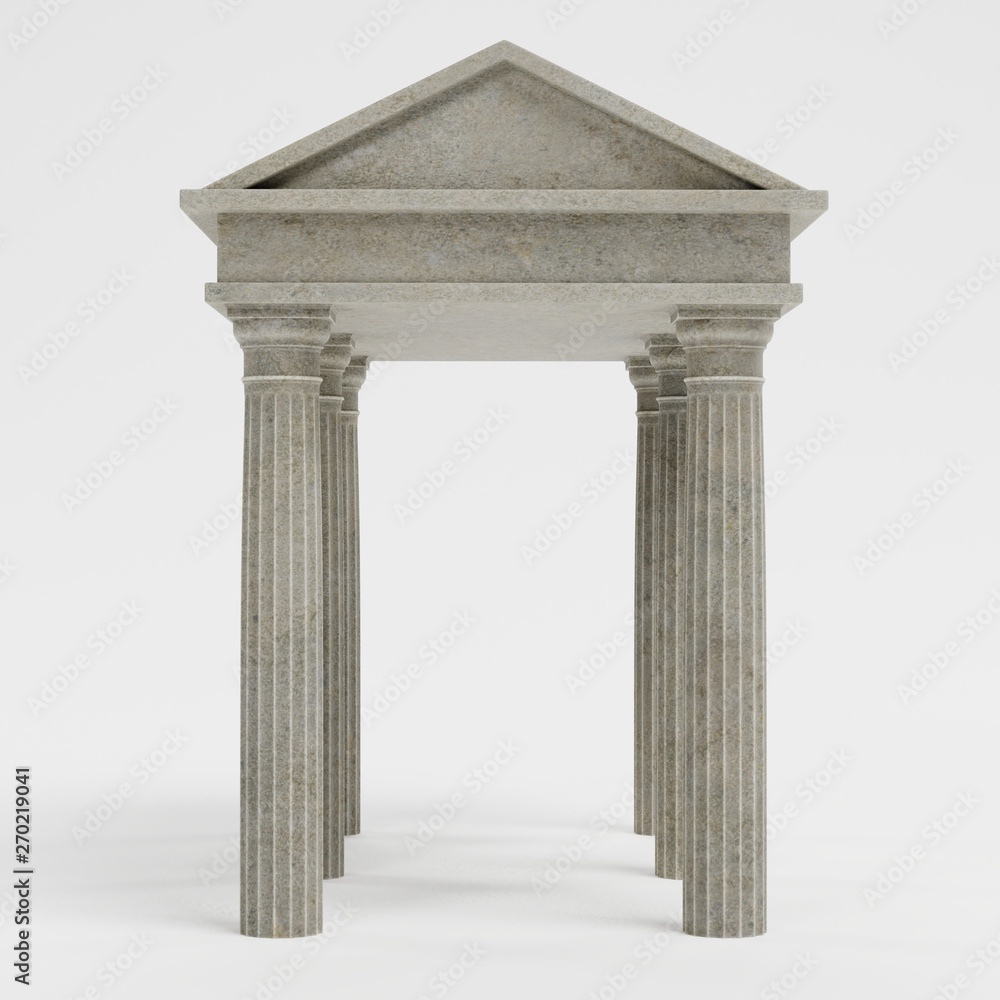 Realistic 3D Render of Doric Temple
