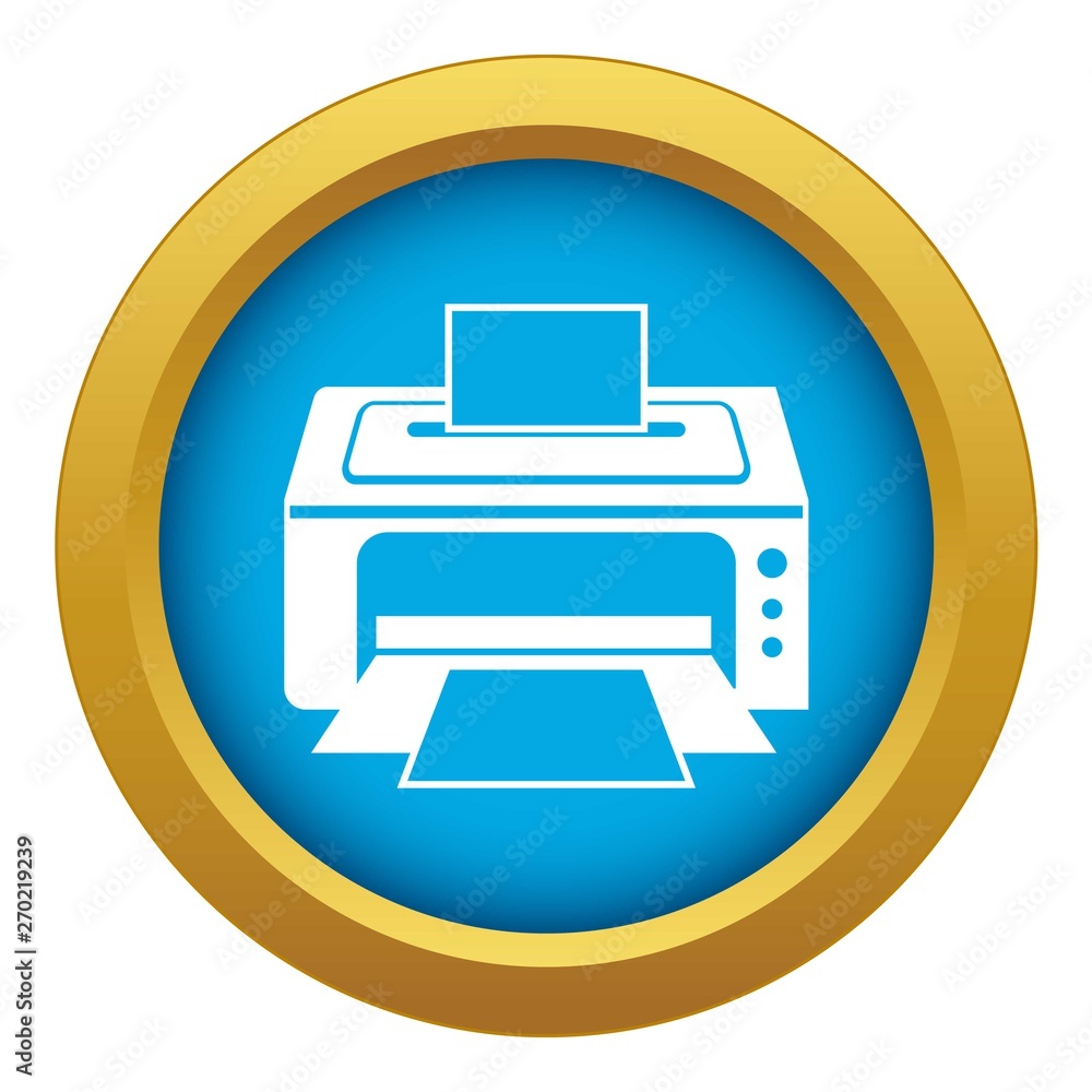 Printer icon blue vector isolated on white background for any design Printer icon blue vector isolated on white background for any design