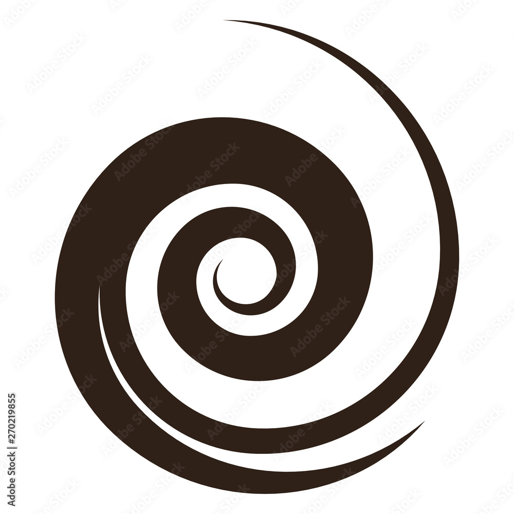 brown spiral shape, vector illustration - obrazy, fototapety, plakaty 