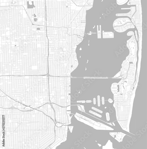 Black and white vector city map of Miami with well organized sep