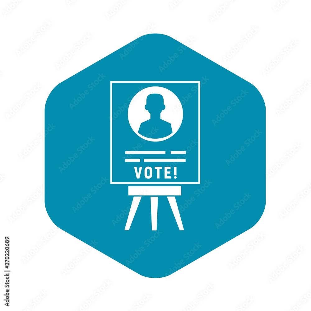 Vote candidate poster icon. Simple illustration of vote candidate poster vector icon for web design isolated on white background Vote candidate poster icon. Simple illustration of vote candidate poster vector icon for web design isolated on white background
