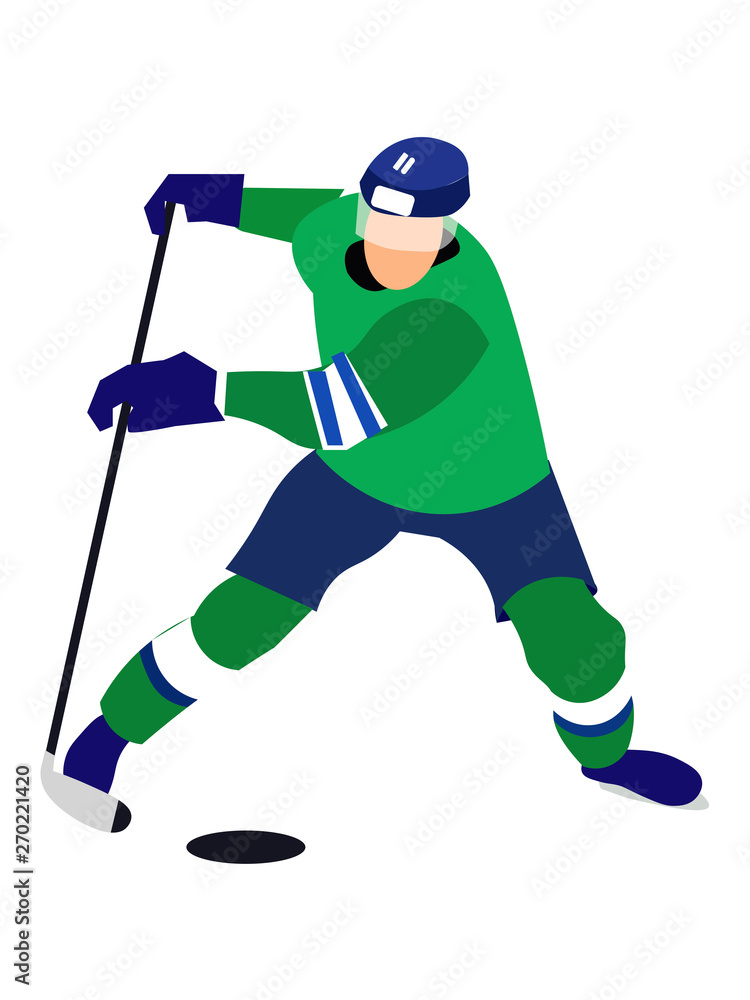 Fototapeta premium Isolated sportsman, hockey player on a white background. In minimalist style Cartoon flat Vector