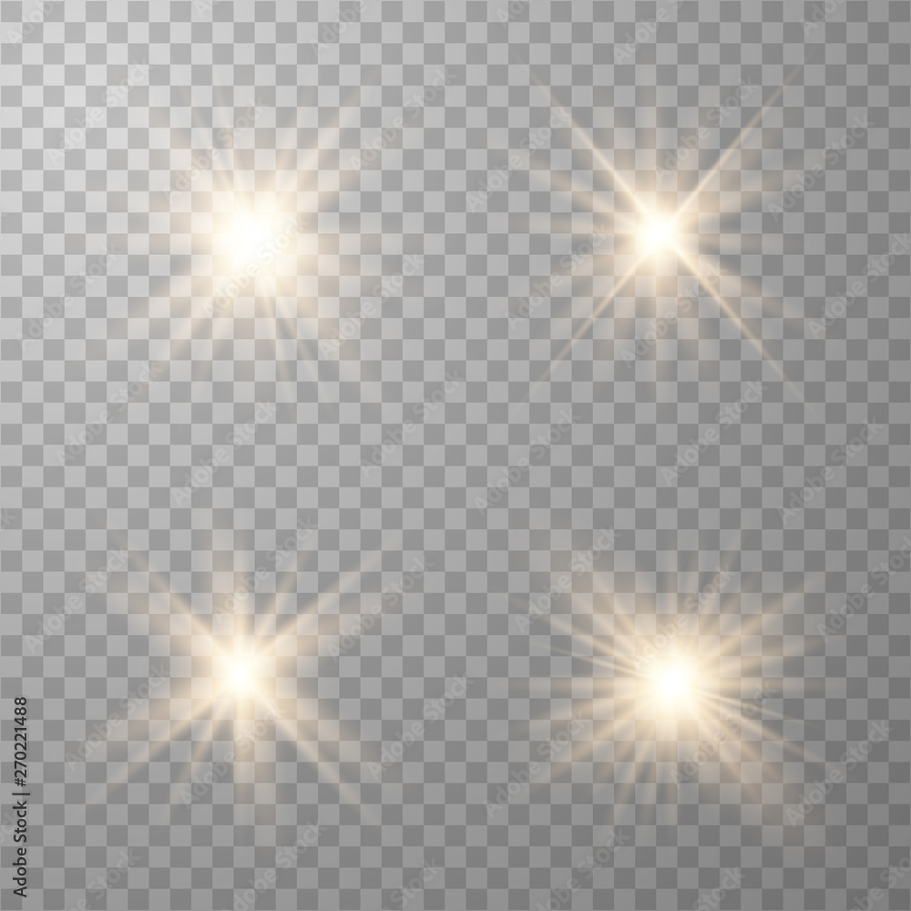 Set of Glowing lights effect. Set of Glowing lights effect.