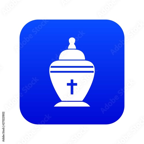 Urn icon digital blue for any design isolated on white vector illustration