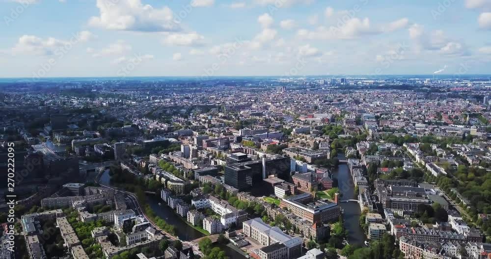 Aerial Amsterdam view, high angle view of architecture of homes and buildings of Netherlands Aerial Amsterdam view, high angle view of architecture of homes and buildings of Netherlands