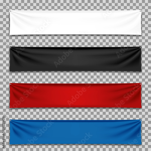 Textile banners set, isolated on transparent background.