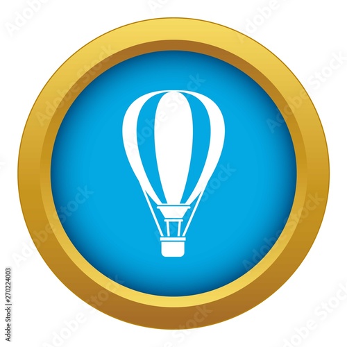 Hot air ballon icon blue vector isolated on white background for any design