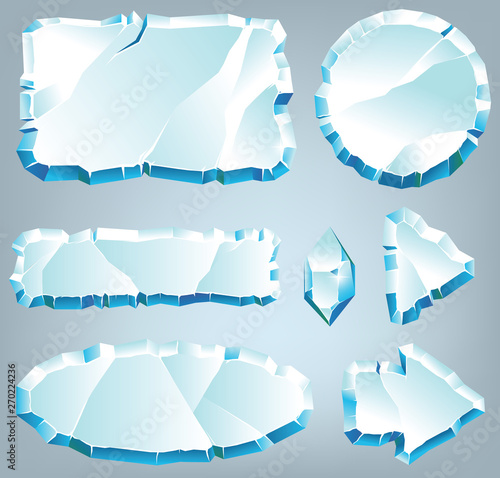 Vector ice design elements for game and web